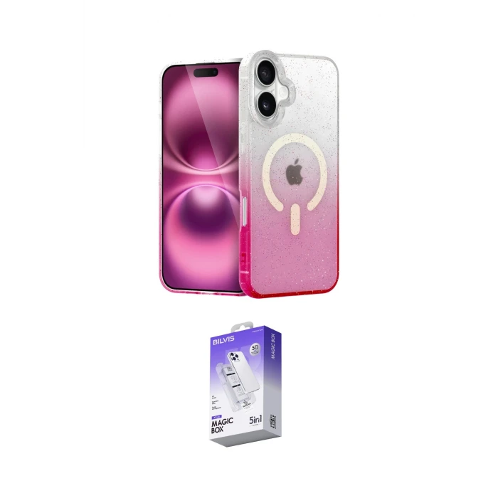 ieg™ iPhone 16 Kılıf Eksen Minimal Özel Seri - Siyah Bilvis 5in1 3D Magic Cam Ekran Koruyucu