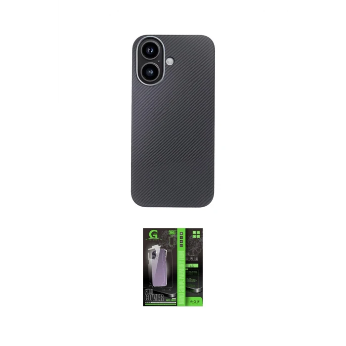 ieg™ iPhone 16 Kılıf Eksen Prime - Şeffaf 360 Full Body Arka Koruyucu