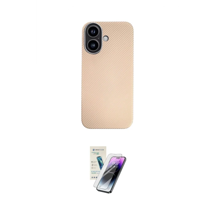 ieg™ iPhone 16 Kılıf Eksen Prime - Şeffaf Pasifik Cam Ekran Koruyucu