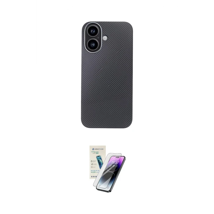 ieg™ iPhone 16 Kılıf Eksen Prime - Şeffaf Pasifik Cam Ekran Koruyucu