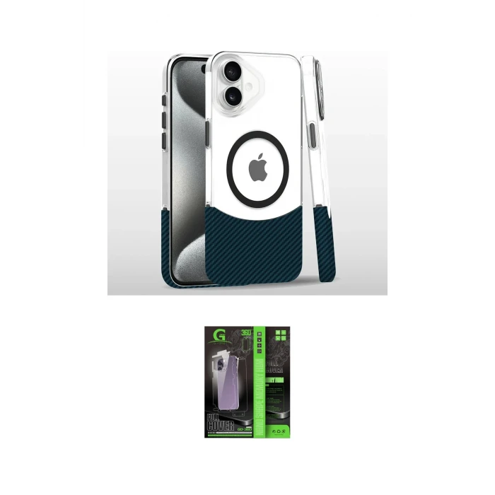 ieg™ iPhone 16 Kılıf İz Asil Prime - Şeffaf 360 Full Body Arka Koruyucu