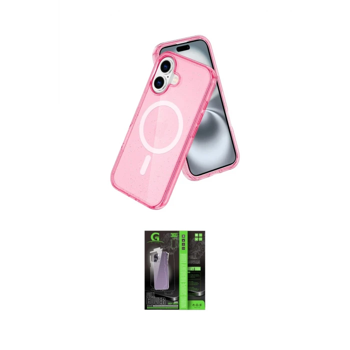 ieg™ iPhone 16 Kılıf Nova Asil Prime - Şeffaf 360 Full Body Arka Koruyucu