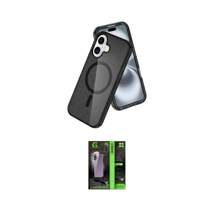 ieg™ iPhone 16 Kılıf Nova Asil Prime - Şeffaf 360 Full Body Arka Koruyucu