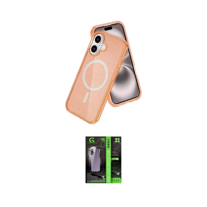 ieg™ iPhone 16 Kılıf Nova Asil Prime - Şeffaf 360 Full Body Arka Koruyucu