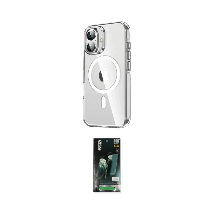 ieg™ iPhone 16 Kılıf Nova Doku - Siyah 360 Mat Full Body Arka Koruyucu