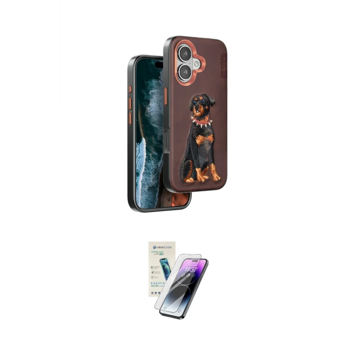 ieg™ iPhone 16 Kılıf Nova Form Koleksiyonu - Şeffaf Pasifik Cam Ekran Koruyucu