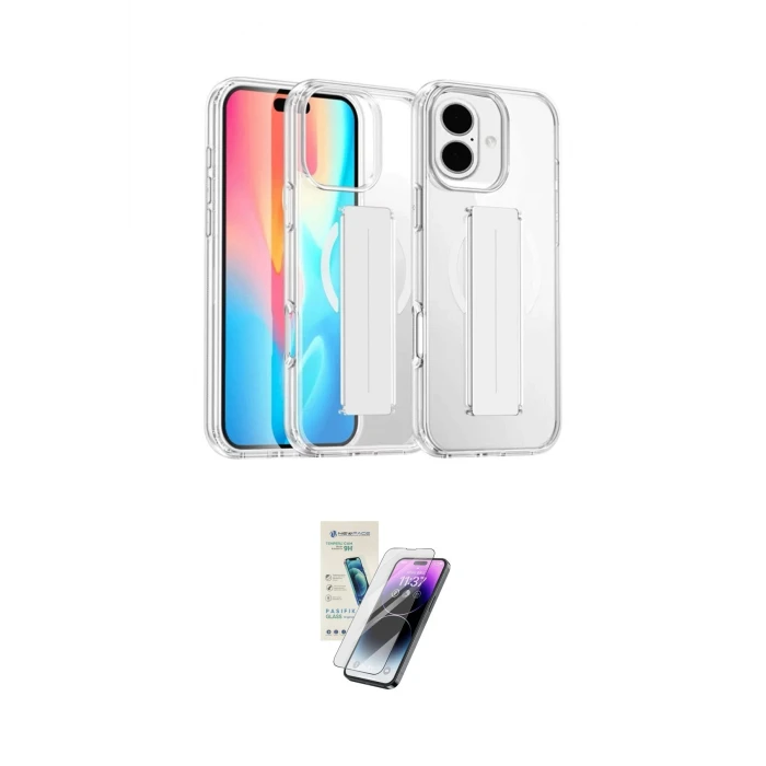 ieg™ iPhone 16 Kılıf Nova Işık Koleksiyonu - Şeffaf Pasifik Cam Ekran Koruyucu