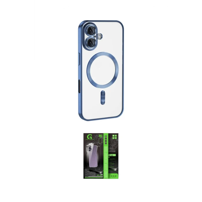 ieg™ iPhone 16 Kılıf Nova Işık Özel Seri - Şeffaf 360 Full Body Arka Koruyucu
