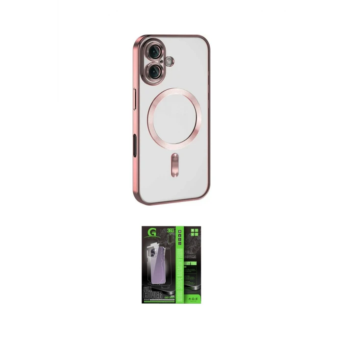 ieg™ iPhone 16 Kılıf Nova Işık Özel Seri - Şeffaf 360 Full Body Arka Koruyucu