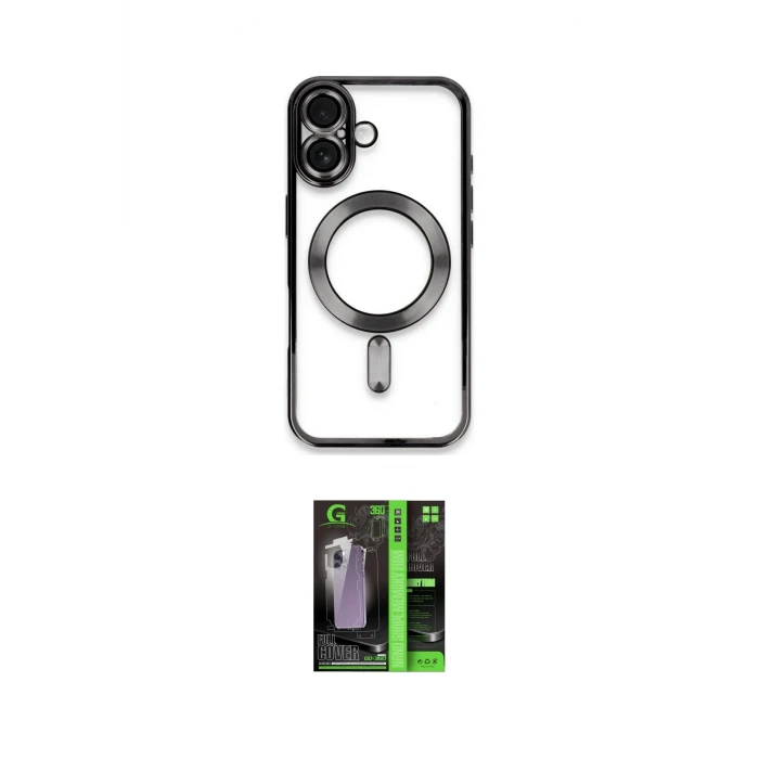 ieg™ iPhone 16 Kılıf Nova Işık Özel Seri - Şeffaf 360 Full Body Arka Koruyucu
