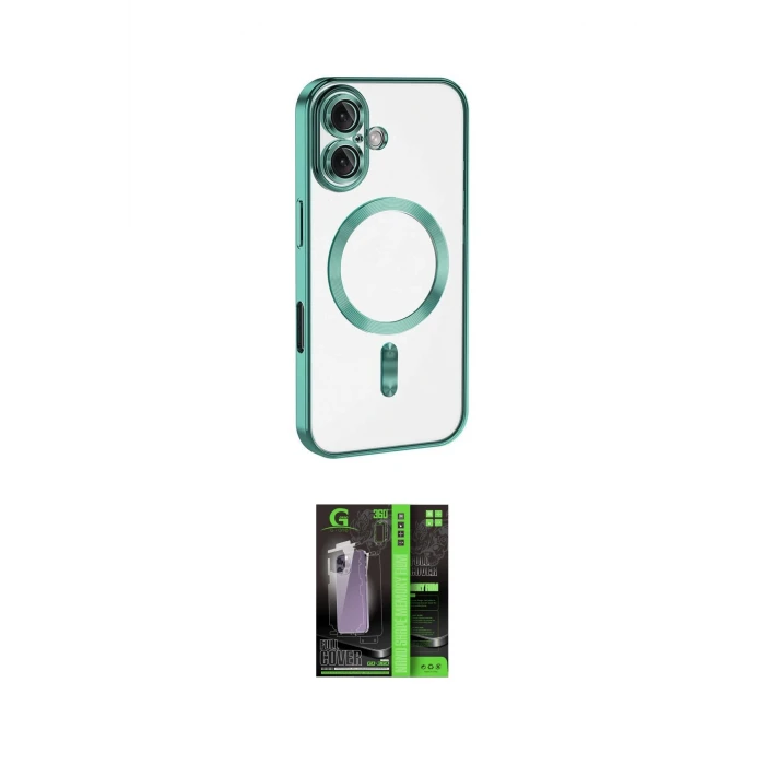 ieg™ iPhone 16 Kılıf Nova Işık Özel Seri - Şeffaf 360 Full Body Arka Koruyucu