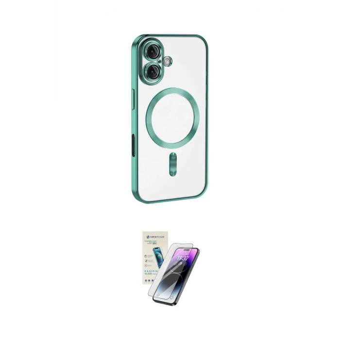 ieg™ iPhone 16 Kılıf Nova Işık Özel Seri - Şeffaf Pasifik Cam Ekran Koruyucu