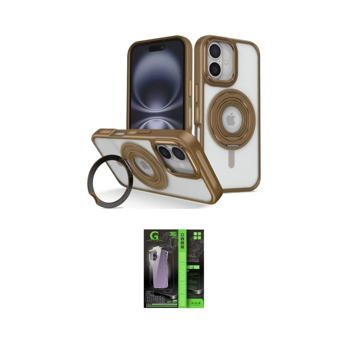 ieg™ iPhone 16 Kılıf Nova Minimal Serisi - Şeffaf 360 Full Body Arka Koruyucu