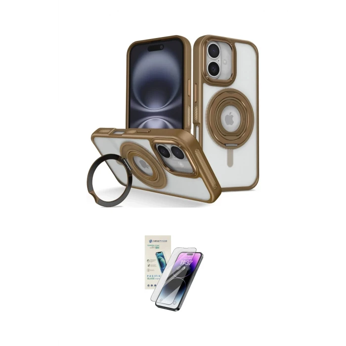ieg™ iPhone 16 Kılıf Nova Minimal Serisi - Şeffaf Pasifik Cam Ekran Koruyucu