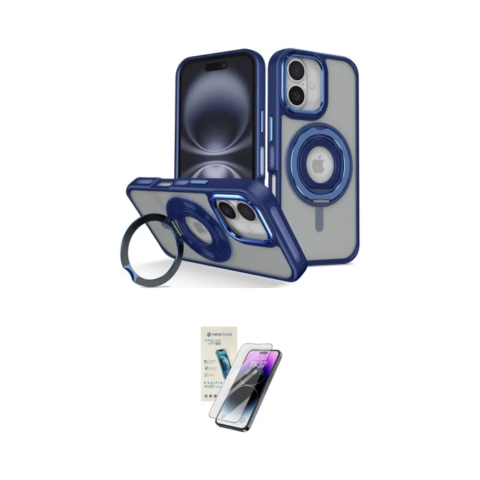 ieg™ iPhone 16 Kılıf Nova Minimal Serisi - Şeffaf Pasifik Cam Ekran Koruyucu