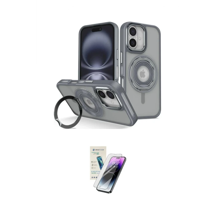 ieg™ iPhone 16 Kılıf Nova Minimal Serisi - Şeffaf Pasifik Cam Ekran Koruyucu