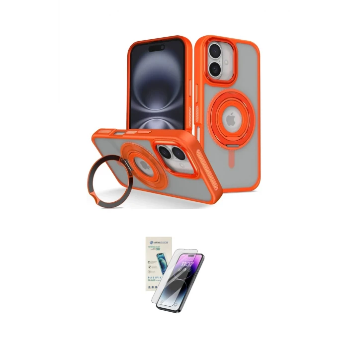 ieg™ iPhone 16 Kılıf Nova Minimal Serisi - Şeffaf Pasifik Cam Ekran Koruyucu