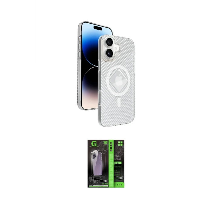ieg™ iPhone 16 Kılıf Nova Modern Prime - Şeffaf 360 Full Body Arka Koruyucu