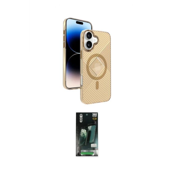 ieg™ iPhone 16 Kılıf Nova Modern Prime - Siyah 360 Mat Full Body Arka Koruyucu