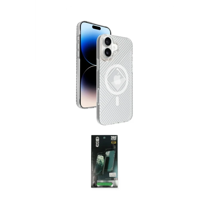 ieg™ iPhone 16 Kılıf Nova Modern Prime - Siyah 360 Mat Full Body Arka Koruyucu
