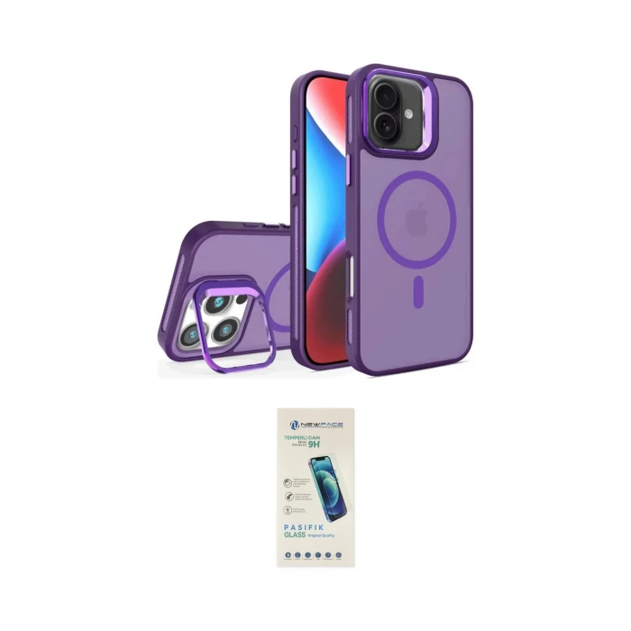 ieg™ iPhone 16 Plus Kılıf Akış Form - Şeffaf Pasifik Cam Ekran Koruyucu