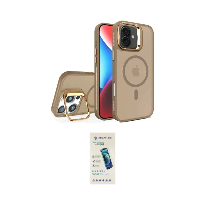 ieg™ iPhone 16 Plus Kılıf Akış Form - Şeffaf Pasifik Cam Ekran Koruyucu