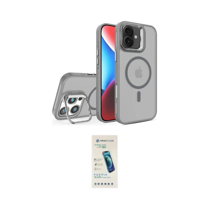 ieg™ iPhone 16 Plus Kılıf Akış Form - Şeffaf Pasifik Cam Ekran Koruyucu