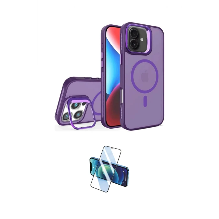 ieg™ iPhone 16 Plus Kılıf Akış Form - Siyah 3D Antistatik Cam Ekran Koruyucu