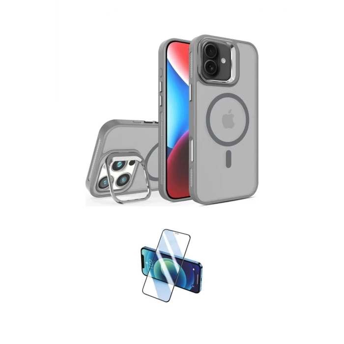 ieg™ iPhone 16 Plus Kılıf Akış Form - Siyah 3D Antistatik Cam Ekran Koruyucu