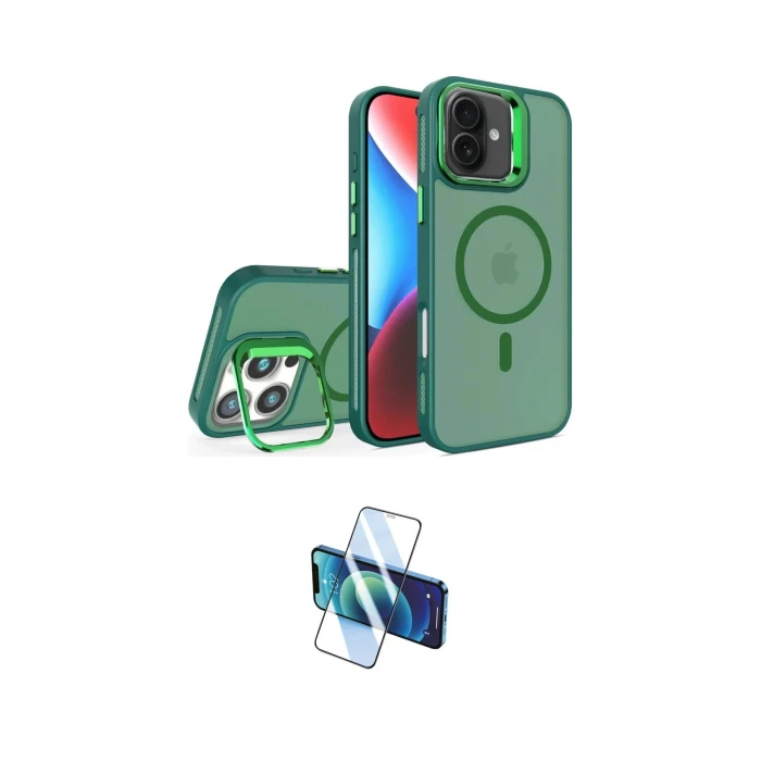 ieg™ iPhone 16 Plus Kılıf Akış Form - Siyah 3D Antistatik Cam Ekran Koruyucu