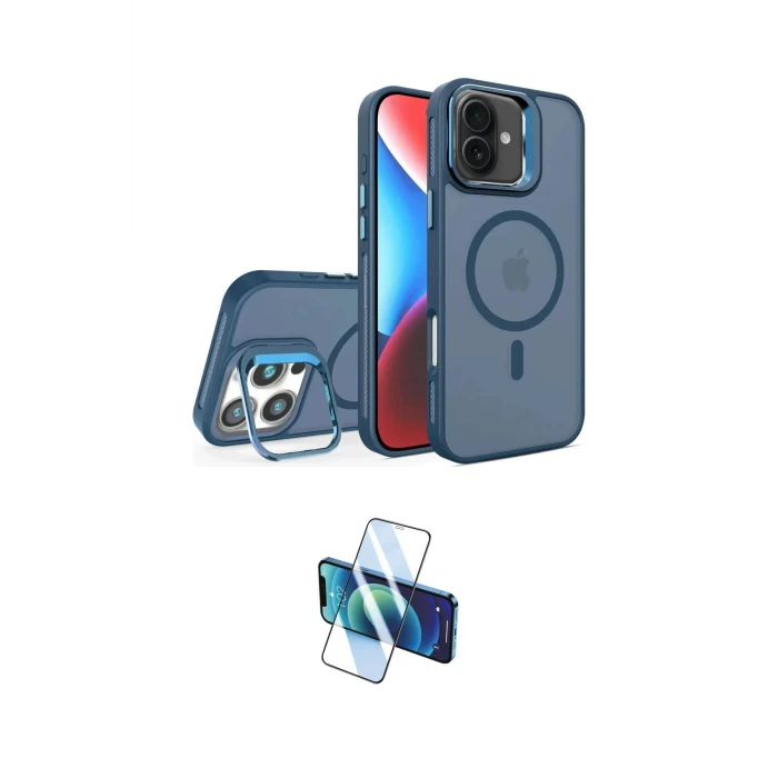 ieg™ iPhone 16 Plus Kılıf Akış Form - Siyah 3D Antistatik Cam Ekran Koruyucu