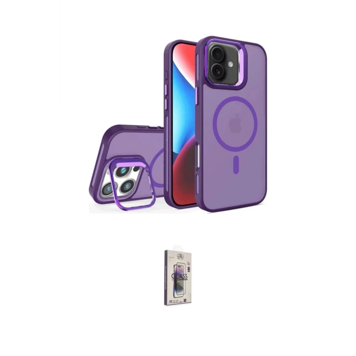 ieg™ iPhone 16 Plus Kılıf Akış Form - Siyah Bilvis 3D Cam Ekran Koruyucu