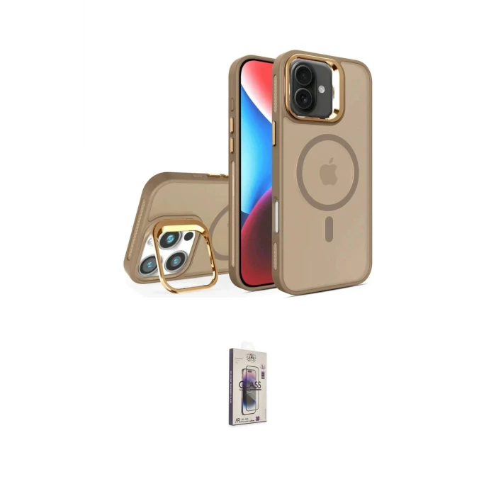 ieg™ iPhone 16 Plus Kılıf Akış Form - Siyah Bilvis 3D Cam Ekran Koruyucu