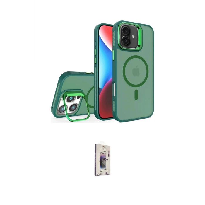 ieg™ iPhone 16 Plus Kılıf Akış Form - Siyah Bilvis 3D Cam Ekran Koruyucu