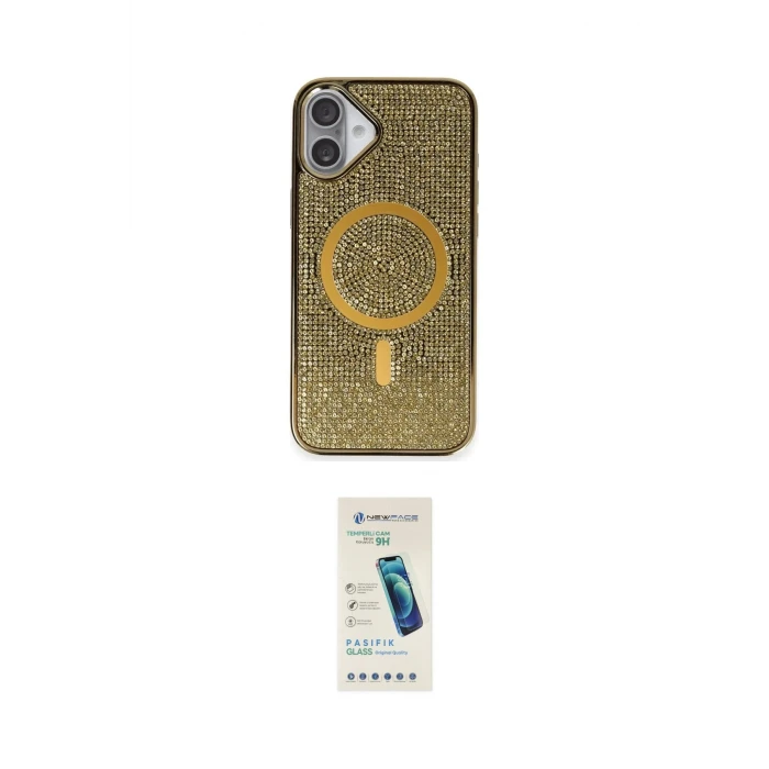 ieg™ iPhone 16 Plus Kılıf Eksen Çizgi - Şeffaf Pasifik Cam Ekran Koruyucu