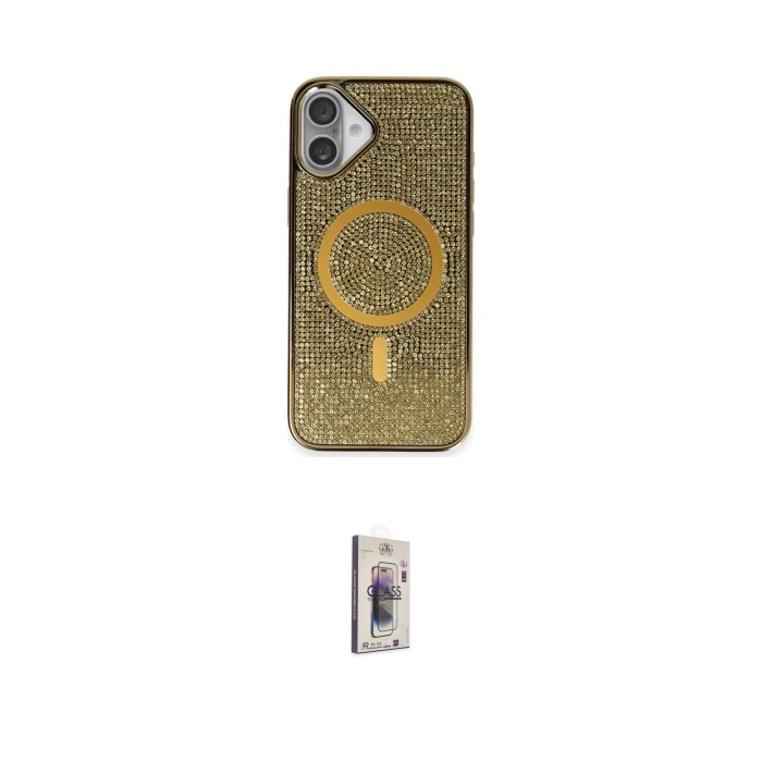 ieg™ iPhone 16 Plus Kılıf Eksen Çizgi - Siyah Bilvis 3D Cam Ekran Koruyucu