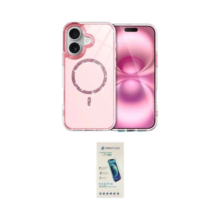 ieg™ iPhone 16 Plus Kılıf Kıvılcım Form Prime - Şeffaf Pasifik Cam Ekran Koruyucu