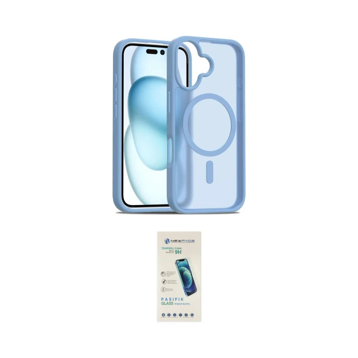 ieg™ iPhone 16 Plus Kılıf Siluet Minimal Prime - Şeffaf Pasifik Cam Ekran Koruyucu