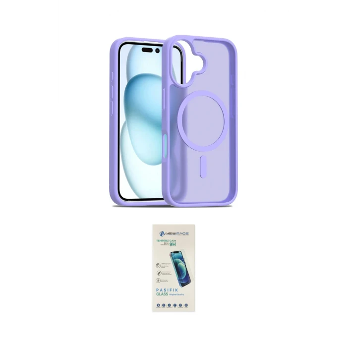 ieg™ iPhone 16 Plus Kılıf Siluet Minimal Prime - Şeffaf Pasifik Cam Ekran Koruyucu