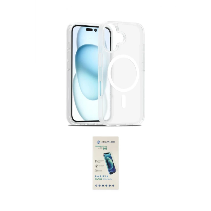 ieg™ iPhone 16 Plus Kılıf Siluet Minimal Prime - Şeffaf Pasifik Cam Ekran Koruyucu