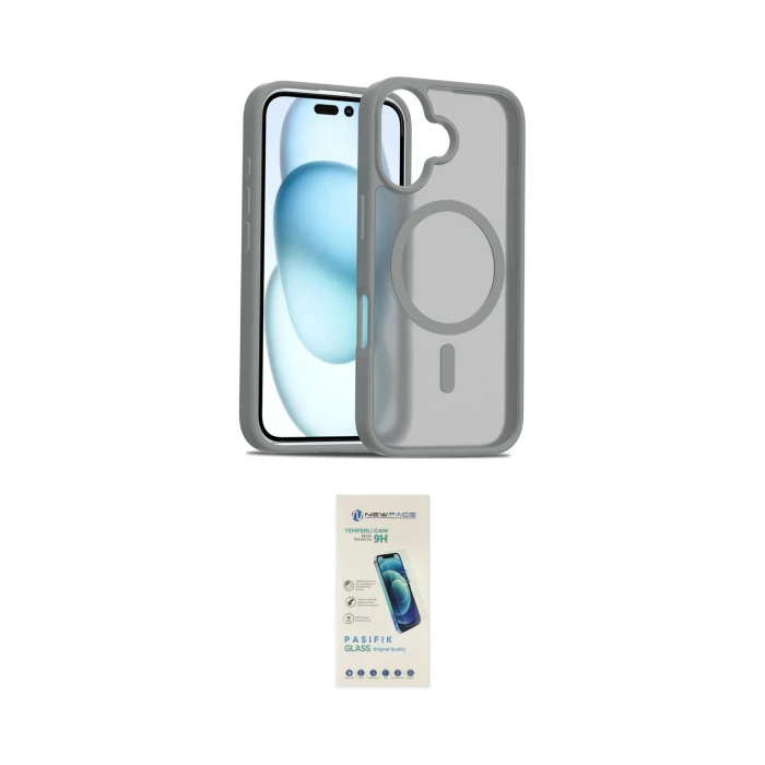 ieg™ iPhone 16 Plus Kılıf Siluet Minimal Prime - Şeffaf Pasifik Cam Ekran Koruyucu