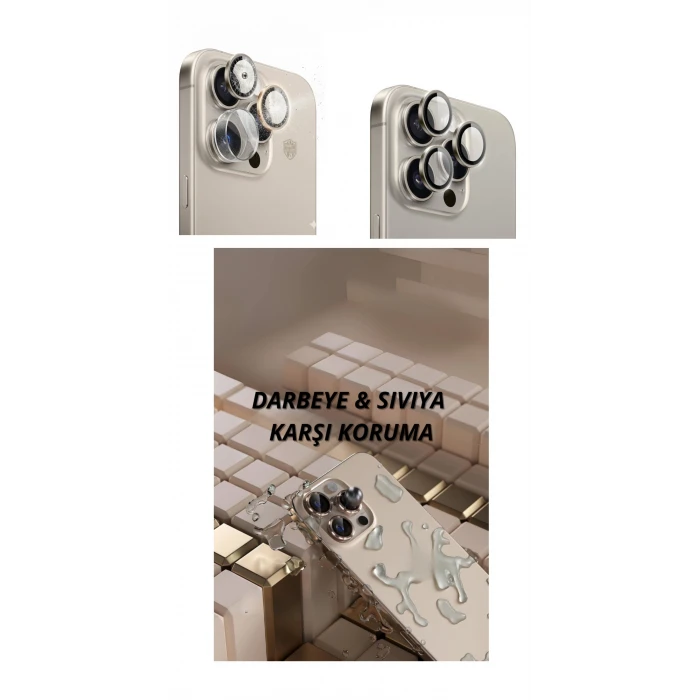ieg™ İphone 16 Pro Kamera Lens Koruyucu Naturel