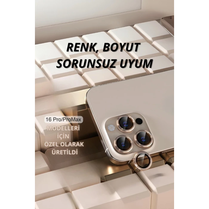 ieg™ İphone 16 Pro Kamera Lens Koruyucu Naturel