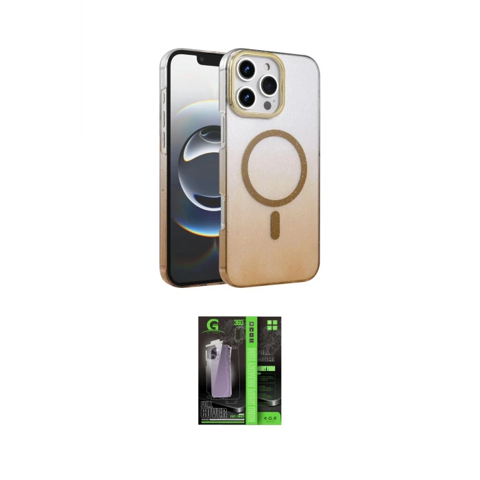 ieg™ iPhone 16 Pro Kılıf Ahenk Doku Özel Seri - Şeffaf 360 Full Body Arka Koruyucu