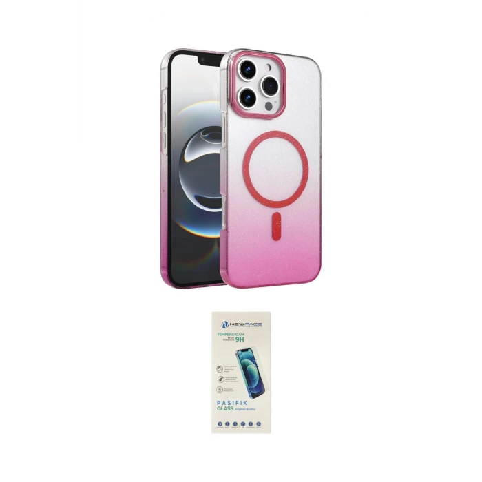 ieg™ iPhone 16 Pro Kılıf Ahenk Doku Özel Seri - Şeffaf Pasifik Cam Ekran Koruyucu