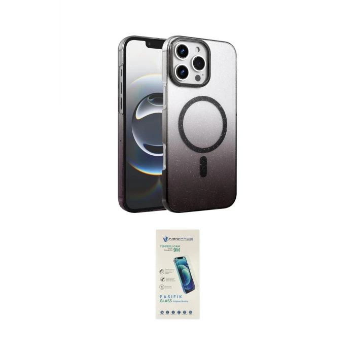 ieg™ iPhone 16 Pro Kılıf Ahenk Doku Özel Seri - Şeffaf Pasifik Cam Ekran Koruyucu
