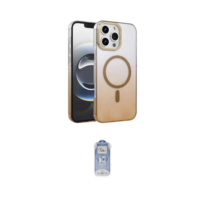 ieg™ iPhone 16 Pro Kılıf Ahenk Doku Özel Seri - Siyah Joko Magic 5D Cam