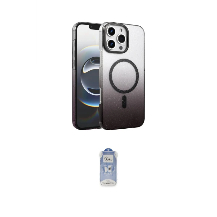 ieg™ iPhone 16 Pro Kılıf Ahenk Doku Özel Seri - Siyah Joko Magic 5D Cam