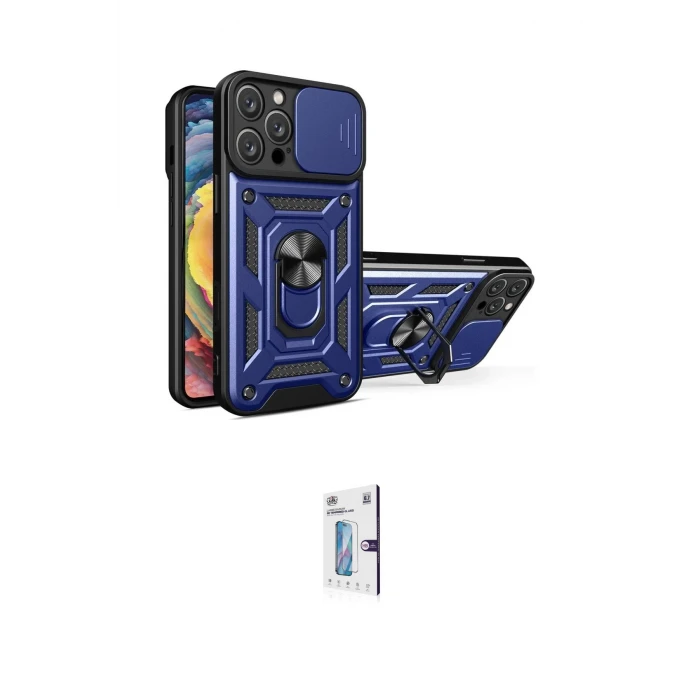 ieg™ iPhone 16 Pro Kılıf Ahenk Klasik - Siyah Bilvis 0.18mm Plus Cam Ekran Koruyucu