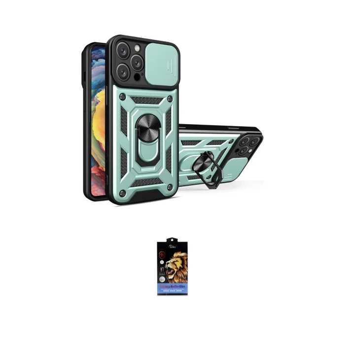 ieg™ iPhone 16 Pro Kılıf Ahenk Klasik - Siyah Buffer Hayalet Cam Ekran Koruyucu